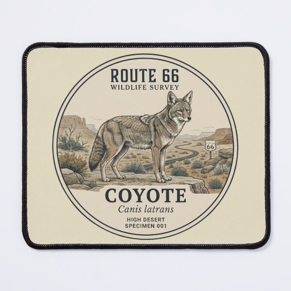 Item preview, Coyote Route 66 Wildlife Survey Vintage Badge designed and sold by CalmCapy Co.