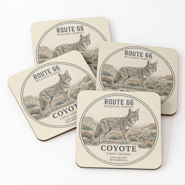 Item preview,  Coyote Route 66 Wildlife Survey Vintage Badge designed and sold by CalmCapy Co.