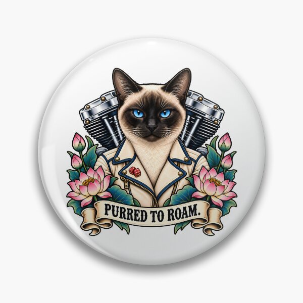 Item preview, Siamese Biker Cat Purred To Roam Vintage  designed and sold by Old's Cool Cat Studio.