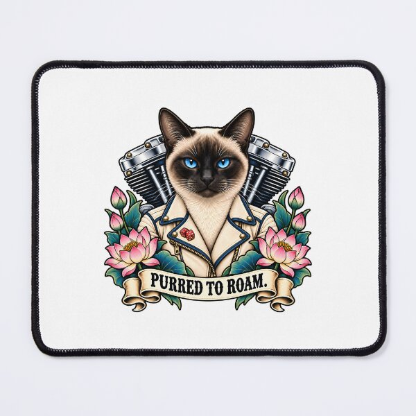 Item preview, Siamese Biker Cat Purred To Roam Vintage designed and sold by Old's Cool Cat Studio.