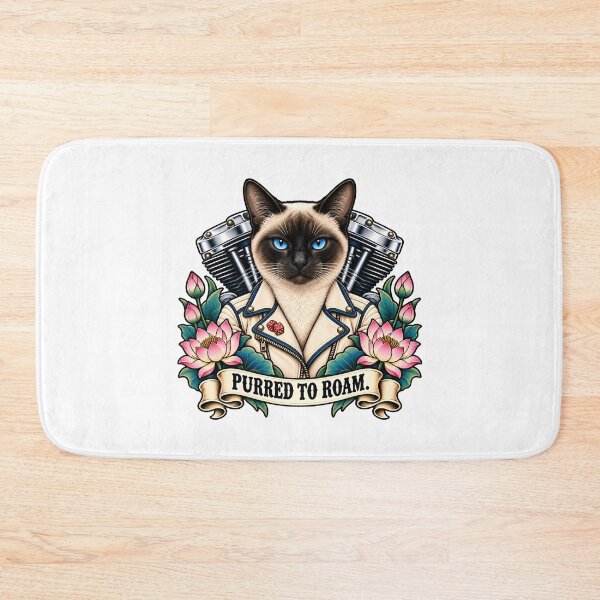 Item preview, Siamese Biker Cat Purred To Roam Vintage  designed and sold by Old's Cool Cat Studio.