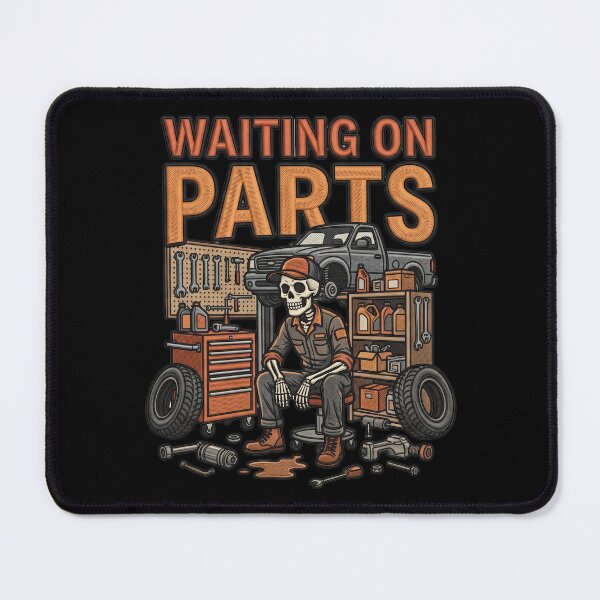 Item preview, Waiting On Parts Car Mechanic Skeleton Graphic designed and sold by ArtDesignTp.