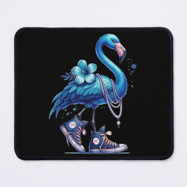 Item preview, Cute Blue Flamingo Wearing Canvas Sneakers Fashion Art designed and sold by KarlWalter.