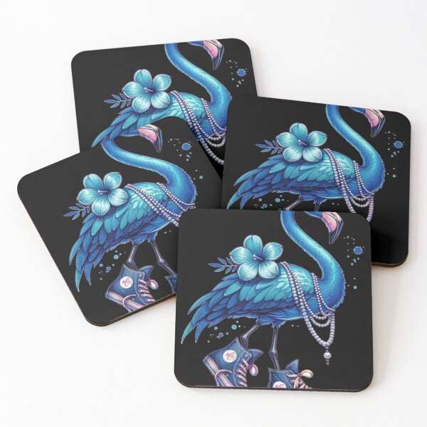 Item preview, Cute Blue Flamingo Wearing Canvas Sneakers Fashion Art designed and sold by KarlWalter.