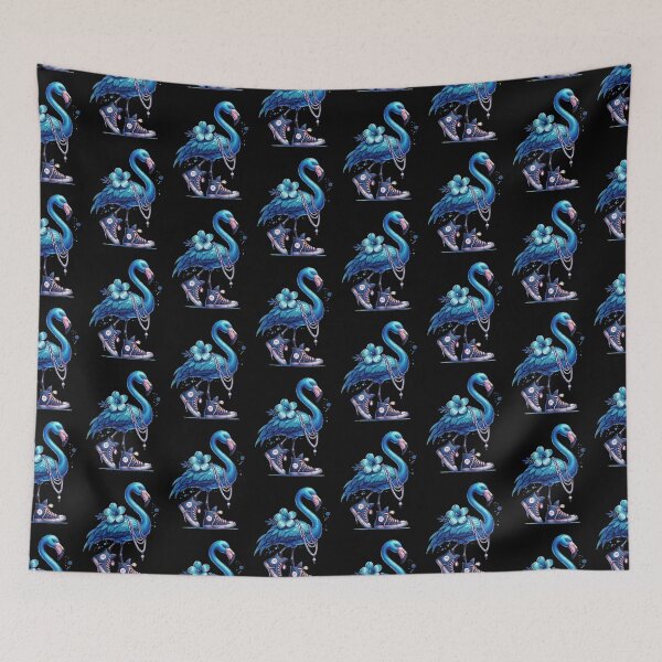 Item preview, Cute Blue Flamingo Wearing Canvas Sneakers Fashion Art designed and sold by KarlWalter.