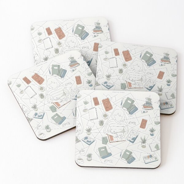 Item preview, Creative Chaos Minimalist Line Art Pattern: Cozy Study Vibe, Aesthetic Work Desk & Daily Inspiration Print designed and sold by SOOstudio73.