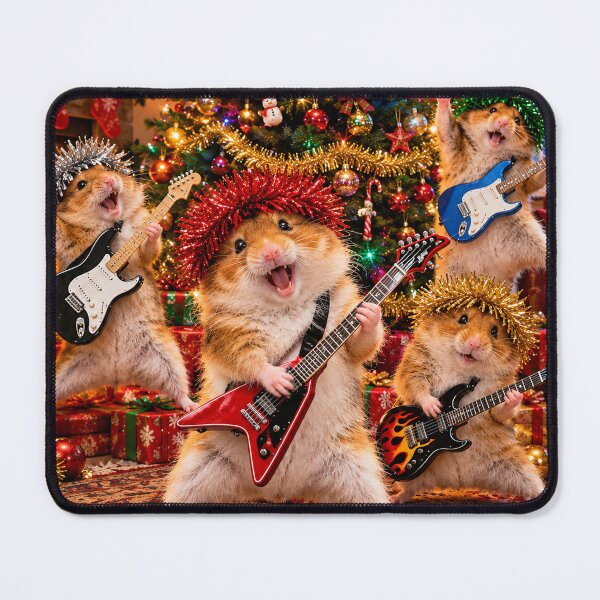 Item preview, Hamster Christmas Tree Rock Guitar designed and sold by Imemewell.