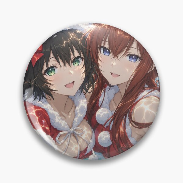 Item preview, Makise Kurisu and Shiina Mayuri – Christmas under the azure reflections designed and sold by Pixel Sakura Gallery.