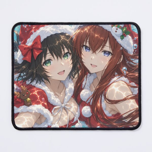 Item preview, Makise Kurisu and Shiina Mayuri – Christmas under the azure reflections designed and sold by Pixel Sakura Gallery.