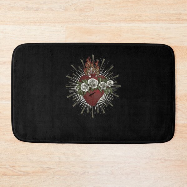 Item preview, Traditional Sacred Burning Heart White Roses Graphic designed and sold by KarlWalter.