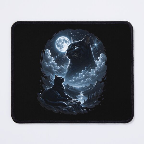 Item preview, Black Cat Moonlight Mystical Night Vintage Gothic Cat designed and sold by Beanimilki.
