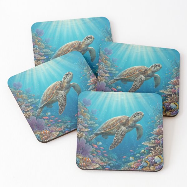 Item preview, Ocean Harmony – Sea Turtle and Coral Reef Underwater Wall Art designed and sold by ZyxDes.
