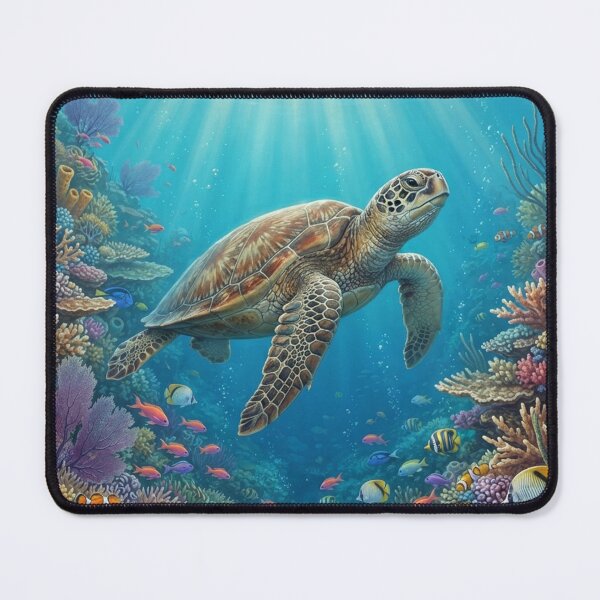 Item preview, Ocean Harmony – Sea Turtle and Coral Reef Underwater Wall Art designed and sold by ZyxDes.