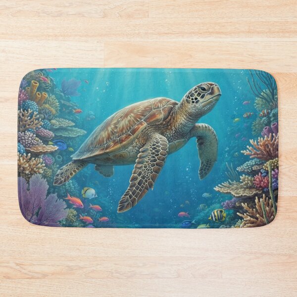 Item preview, Ocean Harmony – Sea Turtle and Coral Reef Underwater Wall Art designed and sold by ZyxDes.