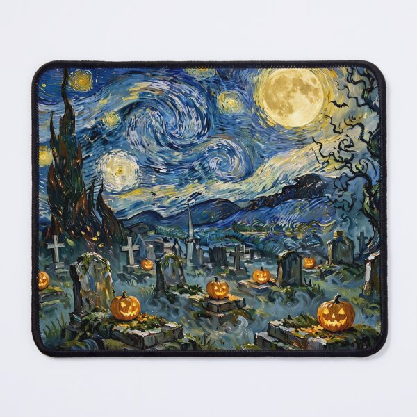 Item preview, Halloween Cemetery with Glowing Pumpkins designed and sold by Late Theory.