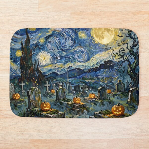 Item preview, Halloween Cemetery with Glowing Pumpkins designed and sold by Late Theory.