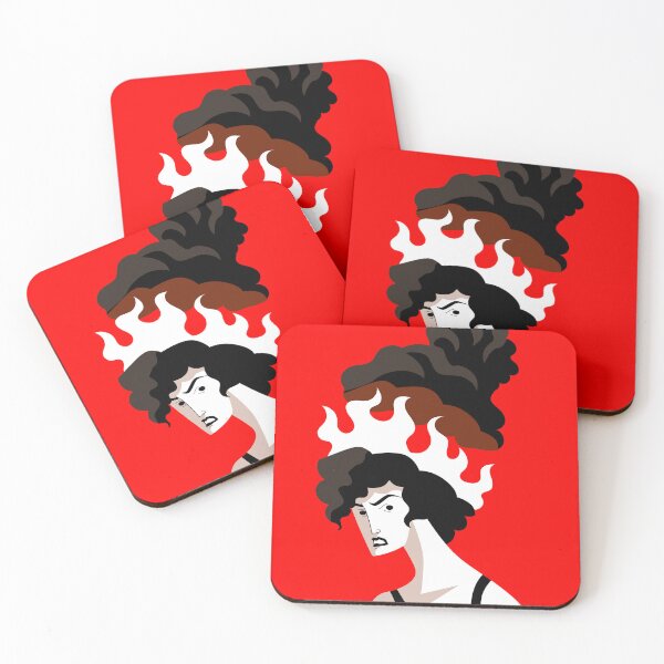 Item preview, woman with repressed anger erupting with fire from her head designed and sold by matintheworld ( delcarmat ).