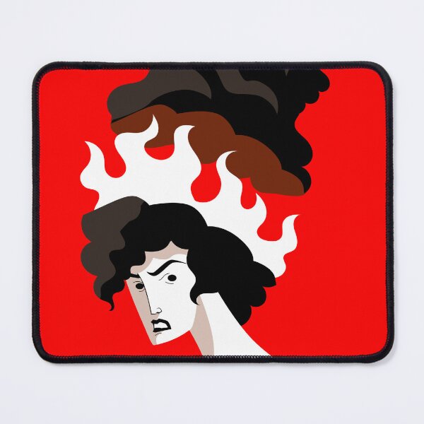 Item preview, woman with repressed anger erupting with fire from her head designed and sold by matintheworld ( delcarmat ).