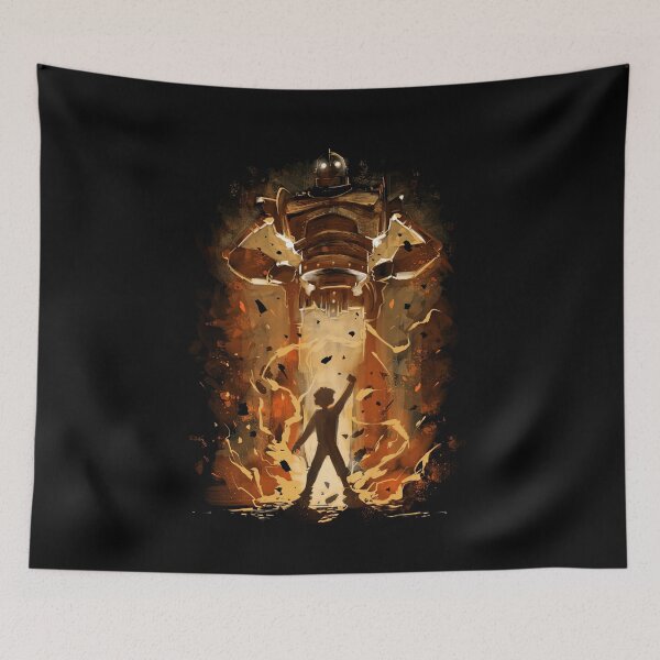 Item preview, Giant Iron Robot Guardian And Boy Hero Cinematic Art Design designed and sold by gritgraphas.