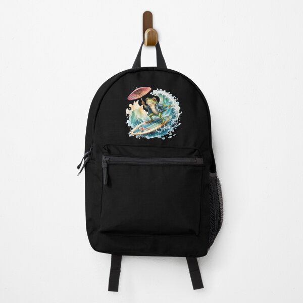 Item preview, Frog Surfing Tropical Summer Beach Retro designed and sold by Beanimilki.