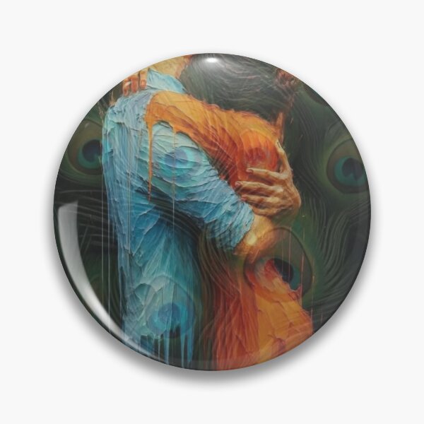 Item preview, Romantic Couple Embrace with Peacock Feathers designed and sold by DKSH1234.