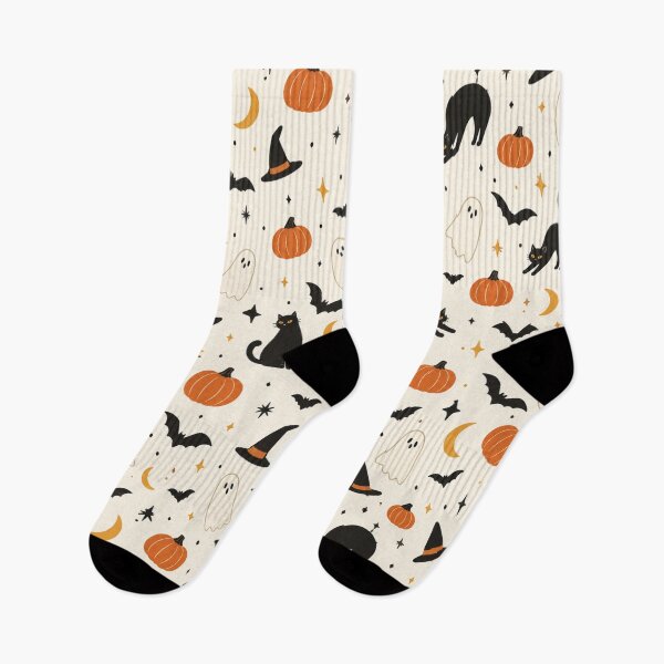 Item preview, Minimalist Halloween Cats Ghosts & Pumpkins Pattern designed and sold by VibnWalls.