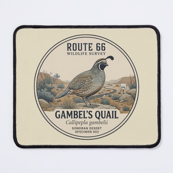 Item preview, Gambel's Quail Route 66 Wildlife Survey Badge designed and sold by CalmCapy Co.