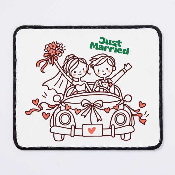 Item preview, Cute Just Married Wedding Couple in Car designed and sold by Nicha Studio.