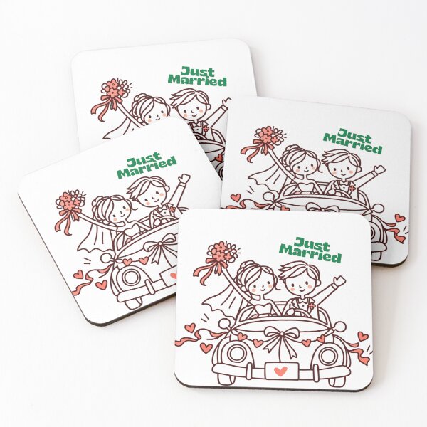 Item preview, Cute Just Married Wedding Couple in Car designed and sold by Nicha Studio.