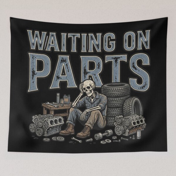 Item preview, Waiting On Parts Automobile Mechanic Skeleton designed and sold by ArtDesignTp.