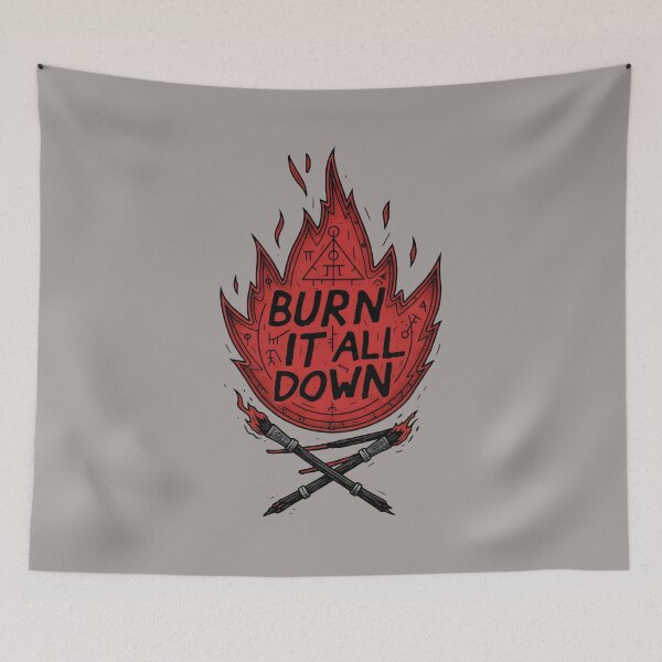 Item preview, Burn It All Down Matchstick Flame Slogan-46 designed and sold by KarimKanj.