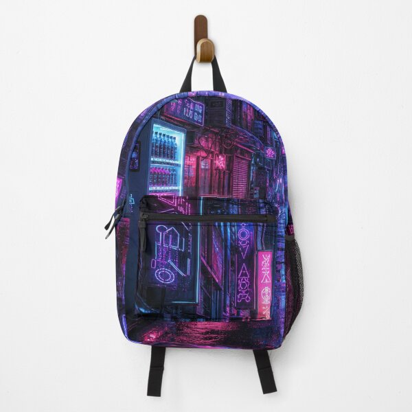 Item preview, Cyberpunk Tokyo Neon Alley with Vending Machine Night Street Art designed and sold by vekotpu.
