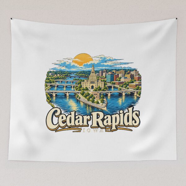 Item preview, Vintage Cedar Rapids Iowa Travel Souvenir Landmark Gift designed and sold by MichaeIRellov.