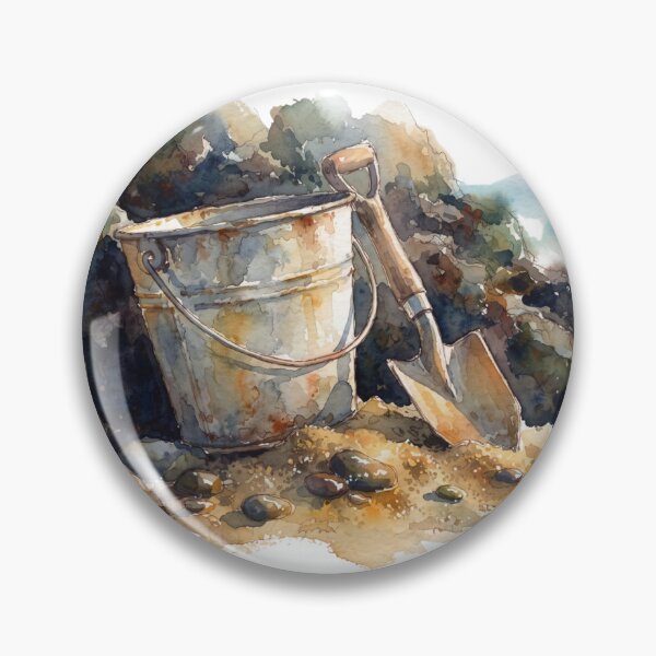 Item preview, Vintage Bucket & Spade Watercolour Art designed and sold by made by Golightly x.