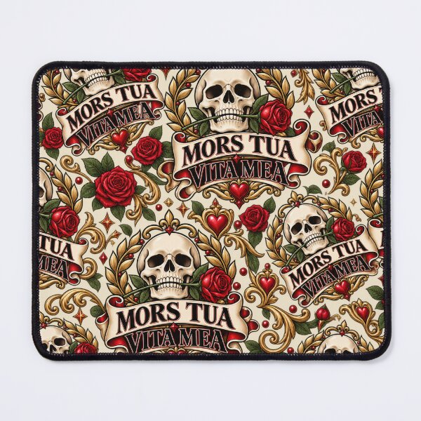 Item preview, Mors Tua Vita Mea – Dark Latin Quote Skull Rose Classical Design designed and sold by MetaModel Editions.