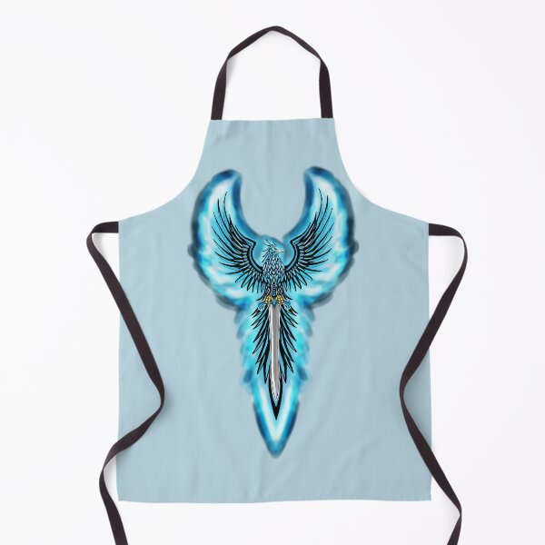 Item preview, Majestic Vertical Blue Ice Phoenix with Flaming Sword Crest designed and sold by URSM.