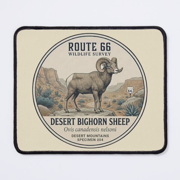 Item preview, Desert Bighorn Sheep Route 66 Wildlife Badge designed and sold by CalmCapy Co.