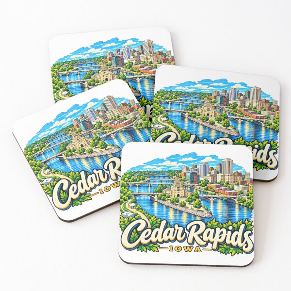 Item preview, Hand Drawn Cedar Rapids Iowa Travel Souvenir Landmark Gift designed and sold by MichaeIRellov.