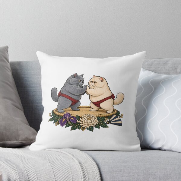 Item preview, Sumo Cats Battle Japanese Ukiyo-e  designed and sold by Old's Cool Cat Studio.