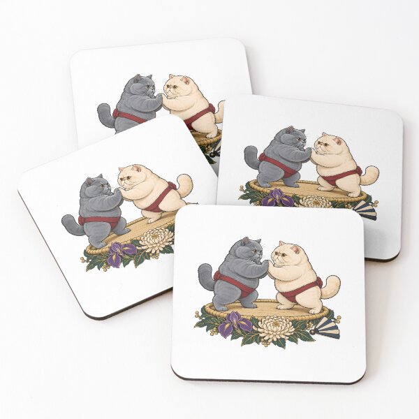 Item preview, Sumo Cats Battle Japanese Ukiyo-e  designed and sold by Old's Cool Cat Studio.