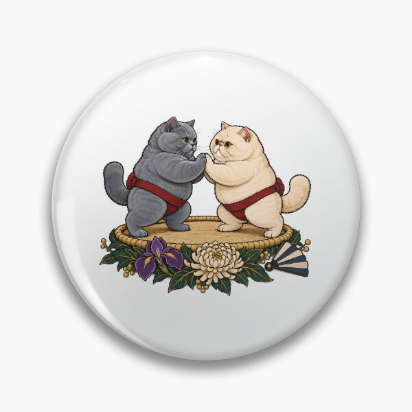 Item preview, Sumo Cats Battle Japanese Ukiyo-e  designed and sold by Old's Cool Cat Studio.