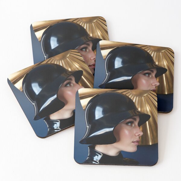 Item preview, Black Latex Cloche Hat – Art Deco Profile Portrait designed and sold by Magic-Reality.