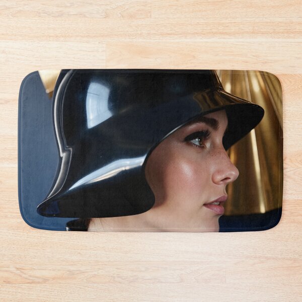 Item preview, Black Latex Cloche Hat – Art Deco Profile Portrait designed and sold by Magic-Reality.