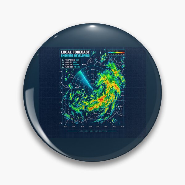 Item preview, Local Forecast: Showers Developing – Funny Weather Radar Shower Curtain designed and sold by astersgraphics.