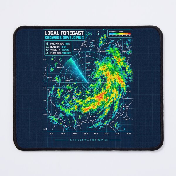 Item preview, Local Forecast: Showers Developing – Funny Weather Radar Shower Curtain designed and sold by astersgraphics.