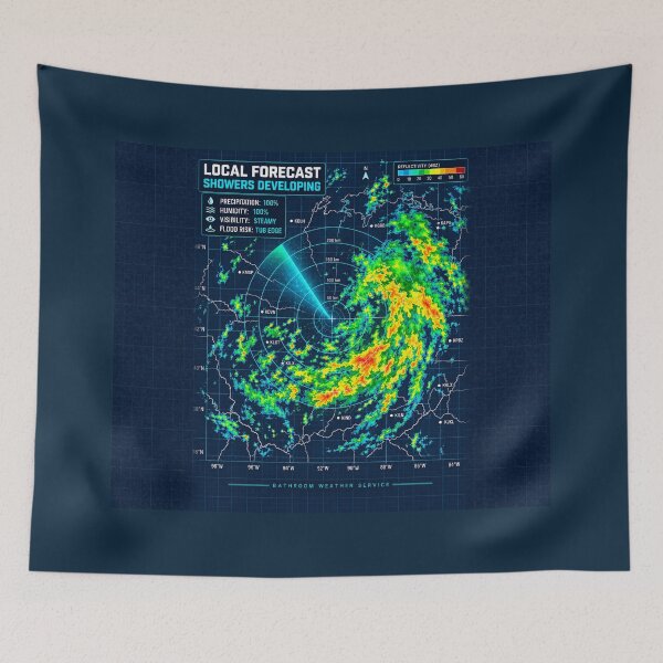 Item preview, Local Forecast: Showers Developing – Funny Weather Radar Shower Curtain designed and sold by astersgraphics.