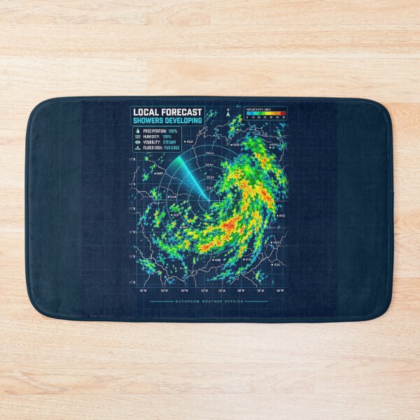 Item preview, Local Forecast: Showers Developing – Funny Weather Radar Shower Curtain designed and sold by astersgraphics.