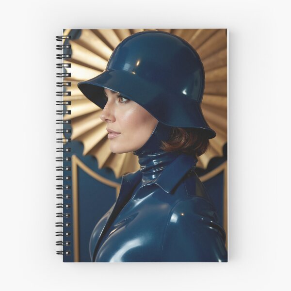 Item preview, Navy Latex Coat & Cloche – Golden Sunburst Art designed and sold by Magic-Reality.