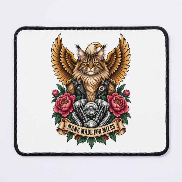 Item preview, Maine Coon Biker Cat Mane Made For Miles Vintage designed and sold by Old's Cool Cat Studio.
