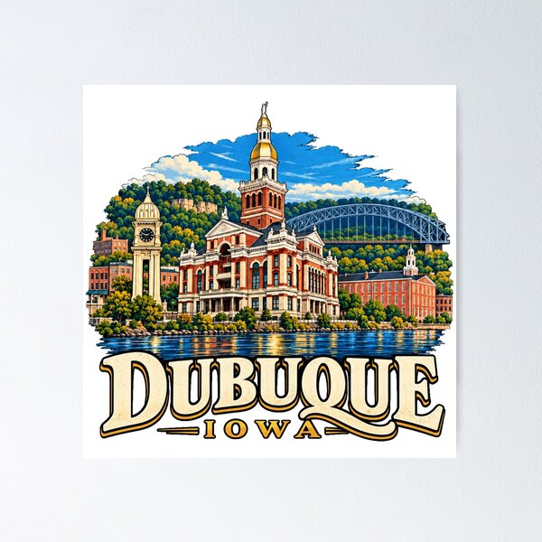 Item preview, Vintage Dubuque Iowa Travel Souvenir Landmark Gift designed and sold by MichaeIRellov.